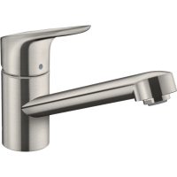 Смеситель для кухонной мойки hansgrohe Focus M43 100, с поворотным изливом 71818800, под сталь