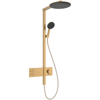 Душевая система hansgrohe Raindance Alive S Showerpipe 300 2jet с термостатом ShowerSelect Comfort, 24595140, шлифованная бронза