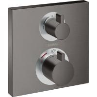 Термостат Hansgrohe Ecostat Square, скрытого монтажа, для 2 потребителей 15714340, шлифованный черный хром