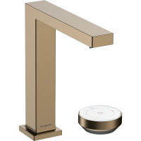 Смеситель для раковины hansgrohe Tecturis E 150 CoolStart EcoSmart+, с донным клапаном, 73053140, шлифованная бронза