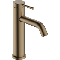 Cмеситель для раковины hansgrohe Tecturis S 110 EcoSmart+, с донным клапаном, 73310140, шлифованная бронза