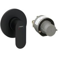 Смеситель для душа hansgrohe Rebris S, скрытого монтажа, в комплекте со скрытой частью 72648670, матовый черный