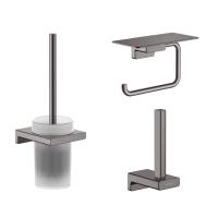 Готовый набор аксессуаров hansgrohe AddStoris HG-PR200, шлифованный черный хром