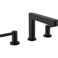 Смеситель для раковины hansgrohe Finoris 110, на 3 отверстия, со сливным клапаном Push-Open 76033670, матовый черный