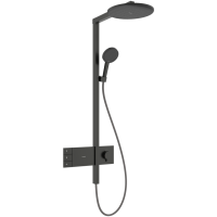 Душевая система hansgrohe Raindance Alive S Showerpipe 300 2jet с термостатом ShowerSelect Comfort, 24595340, шлифованный черный хром