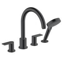 Смеситель на край ванны на 4 отверстия Hansgrohe Vernis Shape 71459670, матовый черный