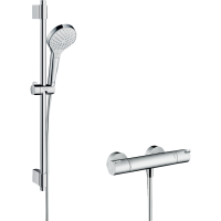 Термостат для душа hansgrohe Ecostat 1001 CL с душевым гарнитуром Croma Select S, 27833400, белый/хром