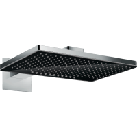 Верхний душ hansgrohe Rainmaker Select 460 2jet с настенным кронштейном скрытого монтажа 24005600, черный/хром