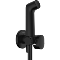 Гигиенический душ hansgrohe 1jet S с запорным вентилем, держателем и шлангом 125 см, для холодной воды 29230670, матовый черный
