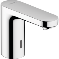 Смеситель для раковины hansgrohe Vernis Blend 100 электронный, с предустановленной температурой, питание от сети 230V 71504000, хром