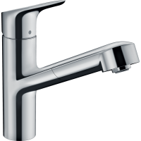 Смеситель для кухонной мойки hansgrohe Focus M43 150, с вытяжным изливом, 71842000, хром