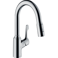 Смеситель для кухонной мойки hansgrohe Focus M43 180, с вытяжным душем 2jet 71811000, хром