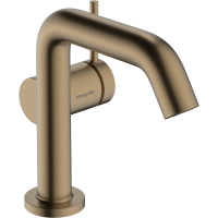 Смеситель для раковины hansgrohe Tecturis S 110 Fine CoolStart, EcoSmart+, с донным клапаном, 73323140, шлифованная бронза
