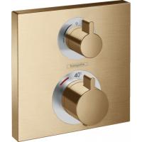 Термостат Hansgrohe Ecostat Square скрытого монтажа, для 2 потребителей, 15714140, шлифованная бронза