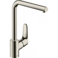 Смеситель hansgrohe Focus для кухонной мойки с L-образным поворотным изливом 31817800, под сталь