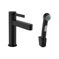Hansgrohe Finoris Смеситель для раковины, однорычажный, 110 с набором для биде со шлангом 1,60 м черный матовый 76210670