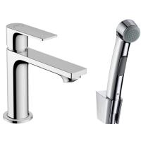 Смеситель для раковины hansgrohe Rebris E 110 с гигиеническим душем 72216000, хром