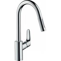 Смеситель hansgrohe Focus для кухонной мойки с выдвижным душем 31815000, хром