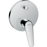 Внешняя часть смесителя для ванны hansgrohe Novus скрытого монтажа, со встроенной защитной комбинацией 71046000, хром