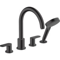 Смеситель на край ванны на 4 отверстия Hansgrohe Vernis Blend 71456670, матовый черный