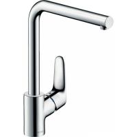 Смеситель hansgrohe Focus для кухонной мойки с поворотным L-образным изливом 31817000, хром