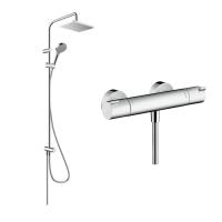 Готовый набор для душа hansgrohe Vernis Shape с термостатом Ecostat HG-PR97, хром