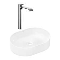 Готовый набор для раковины hansgrohe Xuniva U накладной со смесителем Vivenis 250 HG-PR253, белый/хром