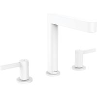 Смеситель для раковины hansgrohe Finoris 160, на 3 отверстия, со сливным клапаном Push-Open 76034700, матовый белый
