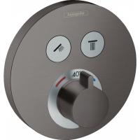 Термостат Hansgrohe ShowerSelect S, для 2 потребителей, СМ 15743340, шлифованный черный хром