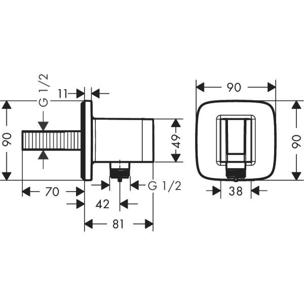 Шланговое подключение hansgrohe FixFit Porter Q 26887670 матовый черный