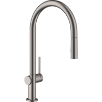 Смеситель для кухонной мойки hansgrohe Talis M54 210, с вытяжным душем 2jet, 72800340, шлифованный черный хром