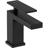 Смеситель для раковины hansgrohe Tecturis E 80, EcoSmart+, с донным клапаном, 73002670, матовый черный