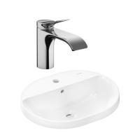 Готовый набор для раковины hansgrohe Xuniva U встраиваемой со смесителем Vivenis 80 HG-PR186, белый/хром
