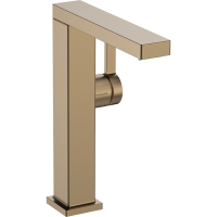 Смеситель для раковины hansgrohe Tecturis E 210 Fine, EcoSmart+, cо сливным гарнитуром Push-Open, 73060140, шлифованная бронза