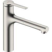 Смеситель для кухонной мойки hansgrohe Zesis M33 160, с вытяжным душем 2jet 74804800, под сталь