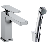 Смеситель для раковины hansgrohe Tecturis E 110 с гигиеническим душем и душевым шлангом, 73210000, хром