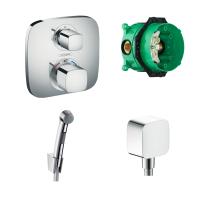 Готовый набор для гигиенического душа скрытого монтажа hansgrohe Ecostat E HG-PR126, хром