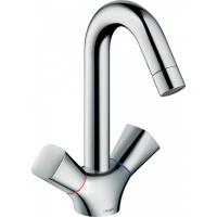 Смеситель hansgrohe Logis для раковины с двумя рукоятками и сливным гарнитуром 71222000, хром