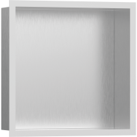 Настенный короб hansgrohe XtraStoris Individual с цветом корпуса под сталь и дизайнерской рамой, 30х30х10 см 56097700, матовый белый