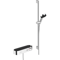 Термостат для душа hansgrohe ShowerTablet Select 400 с душевым гарнитуром Pulsify S и полочкой 24270000, хром