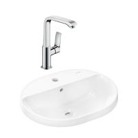 Готовый набор для раковины hansgrohe Xuniva U встраиваемой со смесителем Metris 230 HG-PR214, белый/хром