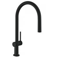 Кухонный смеситель однорычажный, 210, с вытяжным изливом, 1jet Hansgrohe 72802670, матовый черный