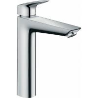 Смеситель hansgrohe Logis для раковины с высоким изливом без сливного набора 71091000, хром