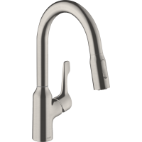 Смеситель для кухонной мойки hansgrohe Focus M43 180, с вытяжным душем 2jet 71811800, под сталь