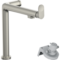 Смеситель для кухонной мойки hansgrohe Aqittura M91 240 1jet с поворотным изливом и функцией фильтрации, без фильтра в комплекте 76804800, под сталь