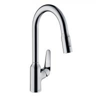 Кухонный смеситель однорычажный, 220, с вытяжным душем, 2jet Hansgrohe 71800000, хром