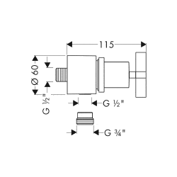 Hansgrohe Axor Citterio 39883000 Подключение для душа (хром)