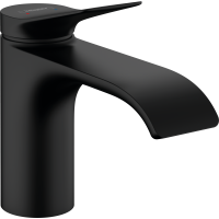 Смеситель для раковины hansgrohe Vivenis 80 со сливным гарнитуром 75010670, матовый черный