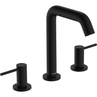 Смеситель для раковины hansgrohe Tecturis S 150 EcoSmart+, со сливным клапаном Push-Open, 73330670, матовый черный