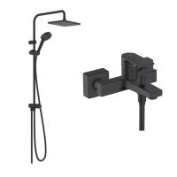 Готовый набор для ванны hansgrohe Vernis Shape с душевой системой HG-PR170, матовый черный